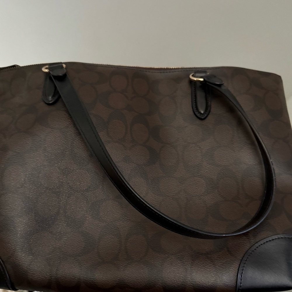 Coach Zip Top Tote In Signature Canvas - Picture 5 of 7